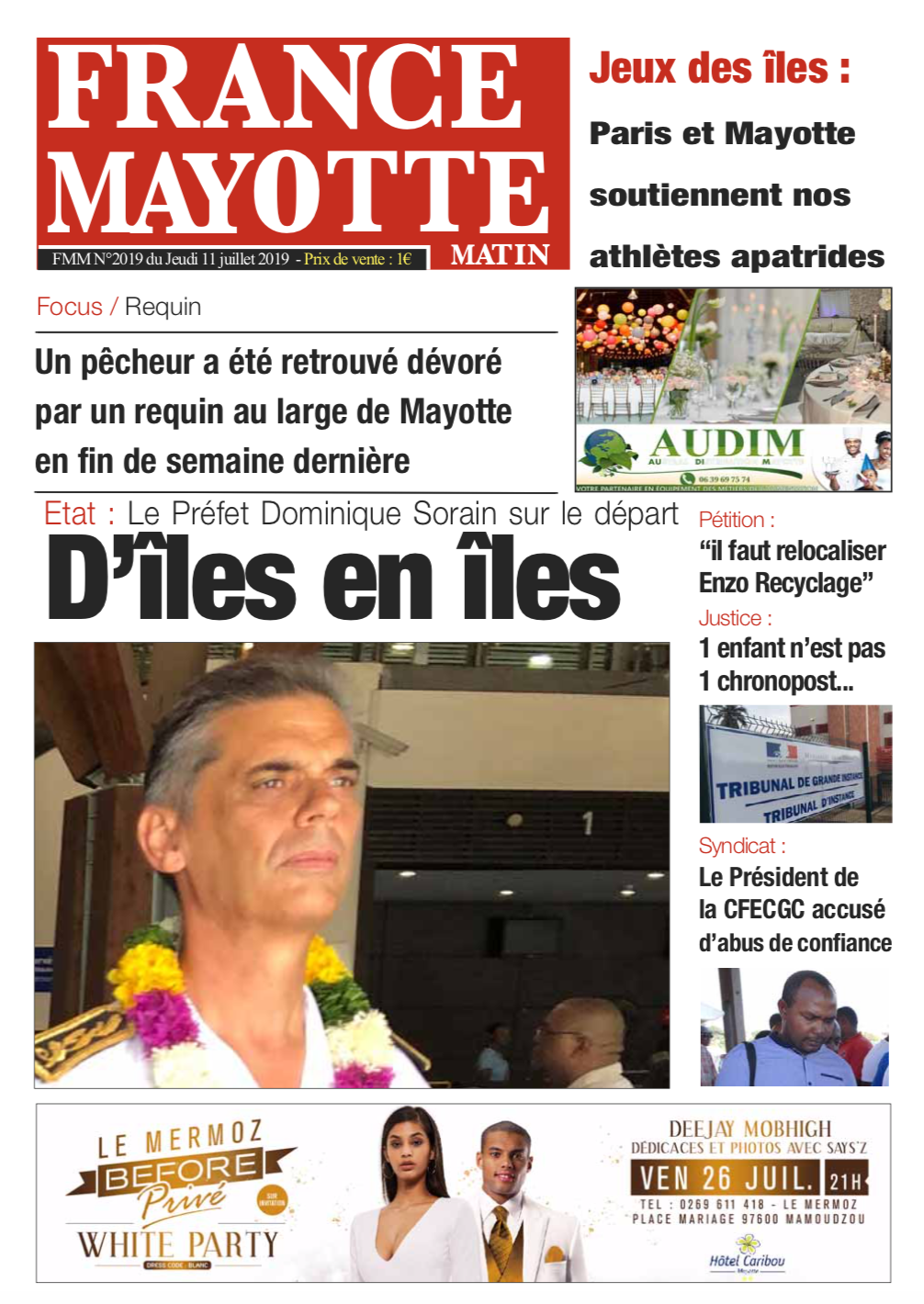 France Mayotte Jeudi 11 juillet 2019