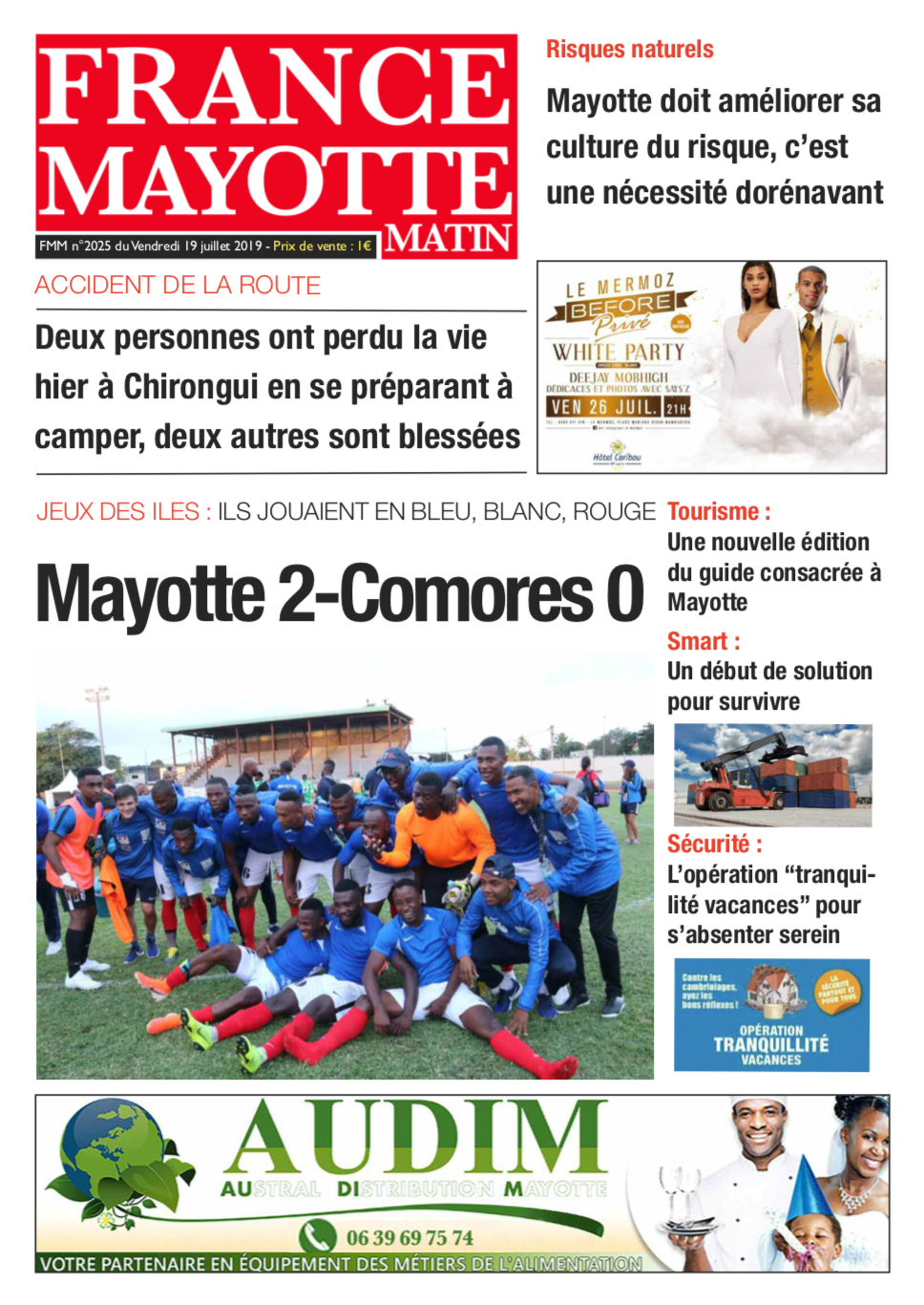 France Mayotte Vendredi 19 juillet 2019