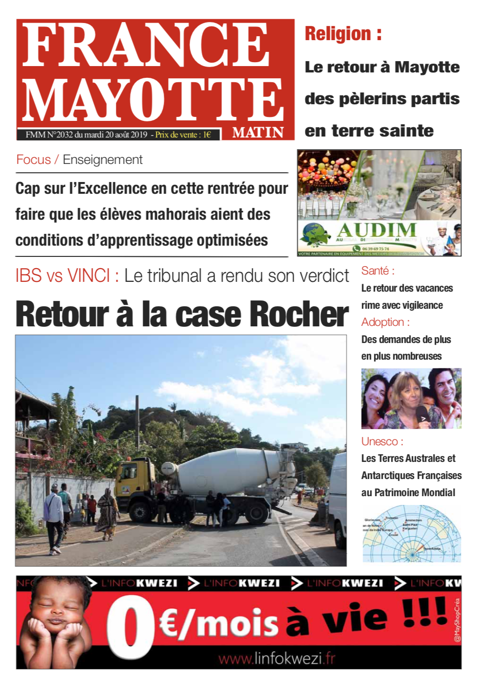 France Mayotte Mardi 20 août 2019