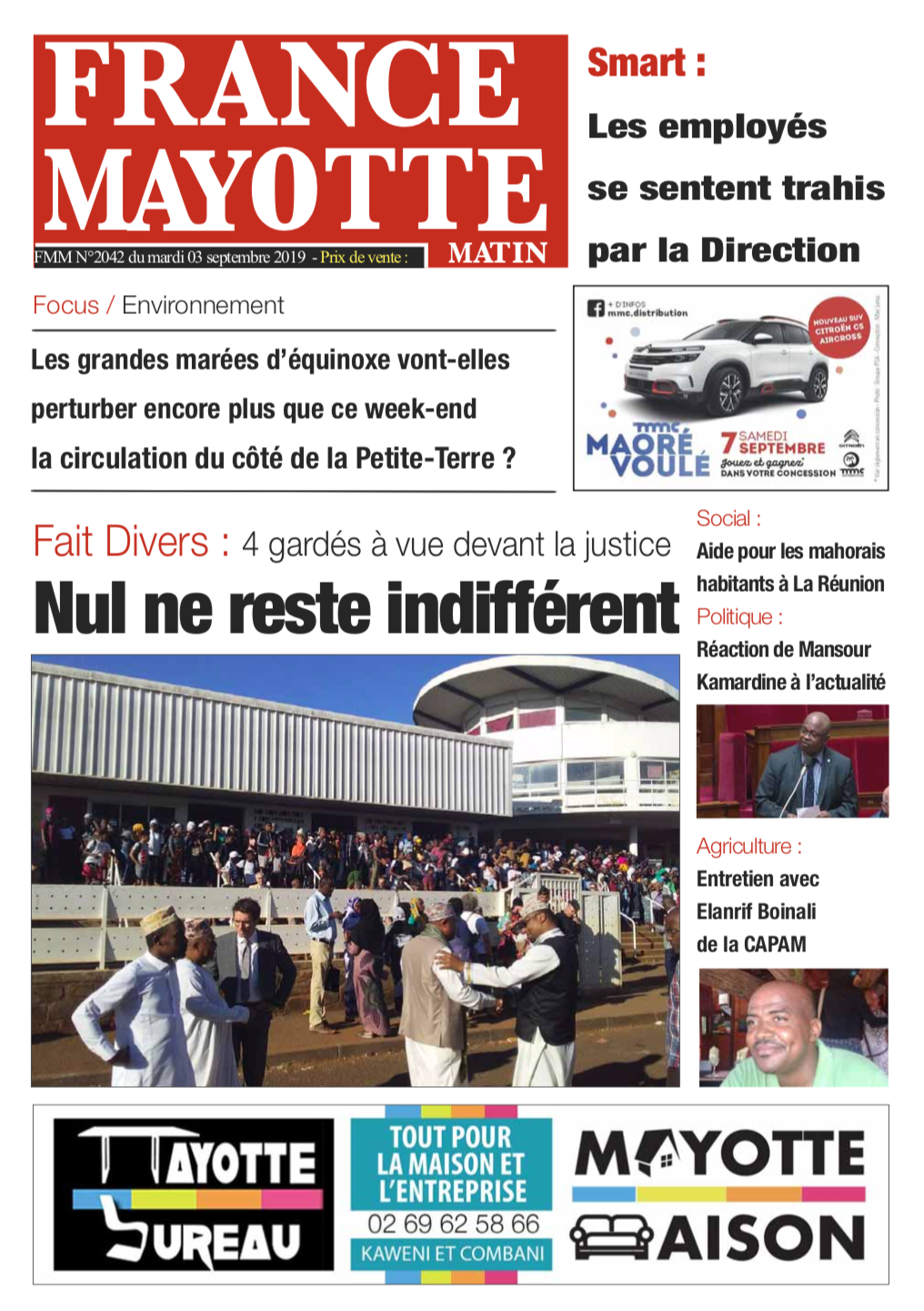 France Mayotte Mardi 3 septembre 2019