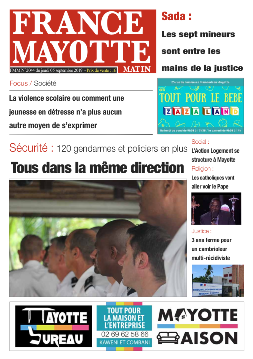 France Mayotte Jeudi 5 septembre 2019