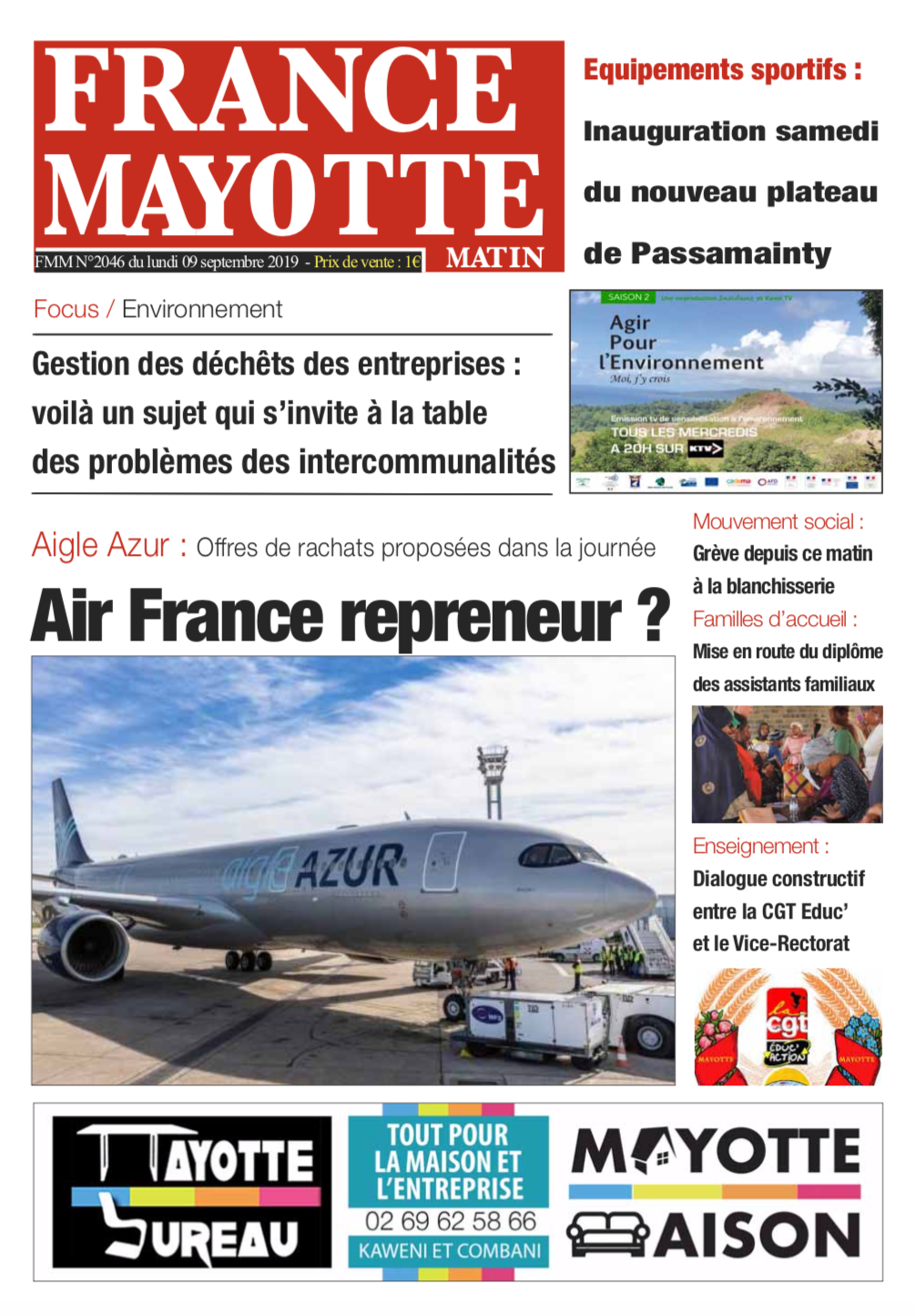 France Mayotte Lundi 9 septembre 2019