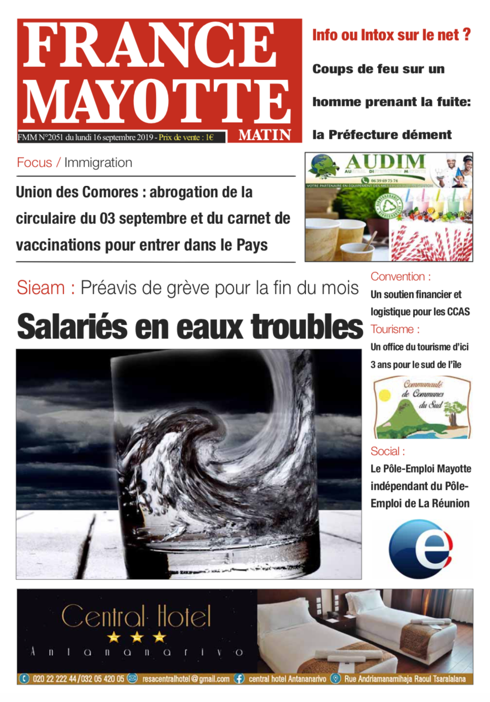 France Mayotte Lundi 16 septembre 2019