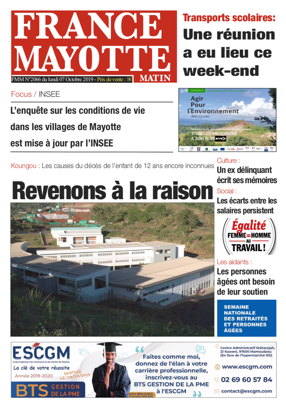 France Mayotte Lundi 7 octobre 2019