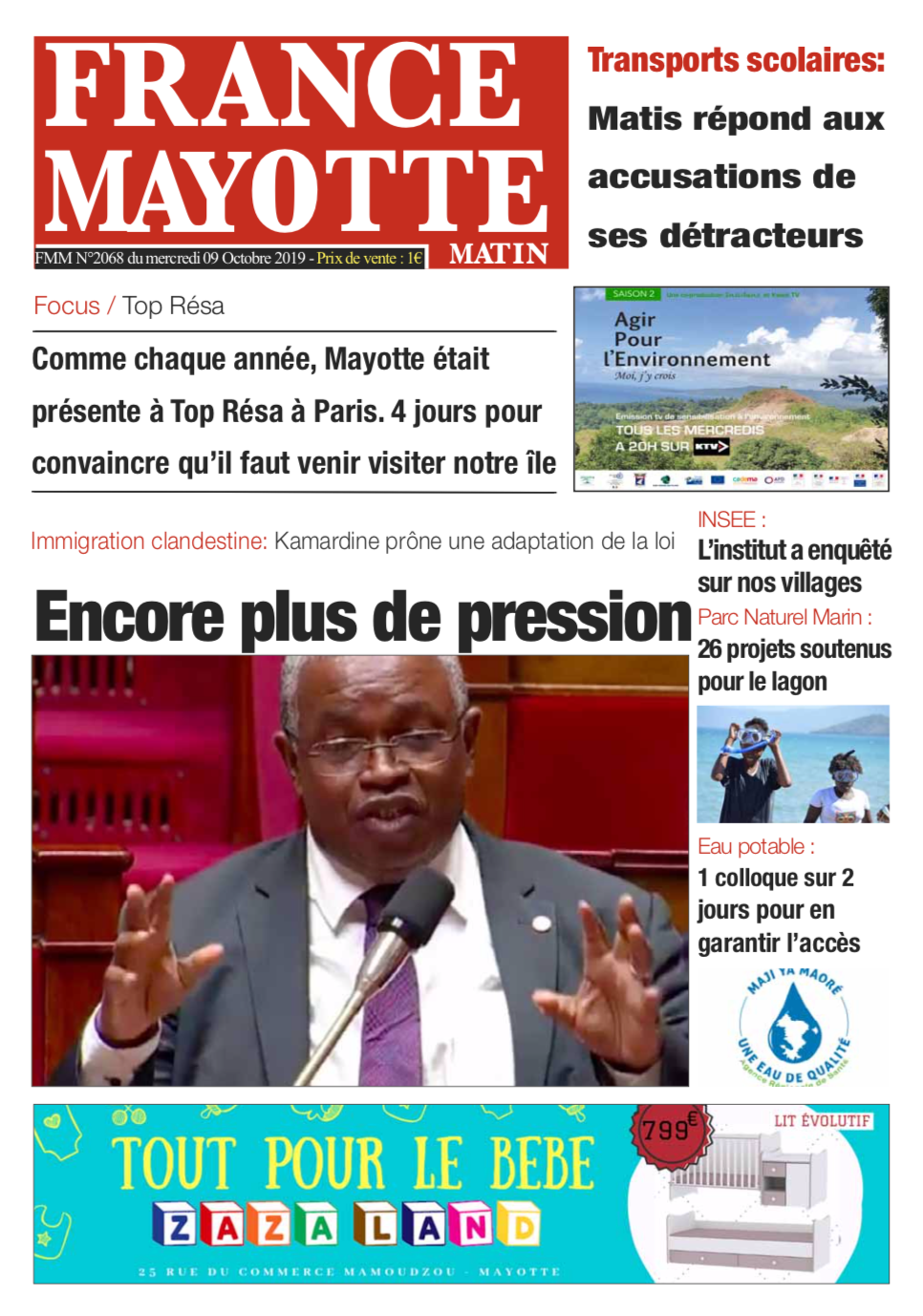 France Mayotte Mercredi 9 octobre 2019