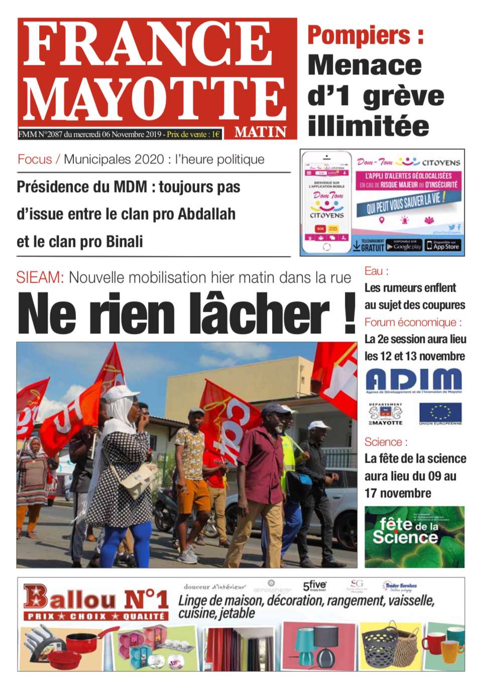 France Mayotte Mercredi 6 novembre 2019