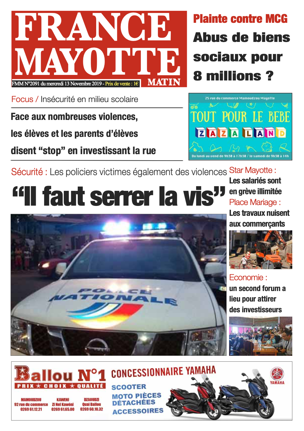 France Mayotte Mercredi 13 novembre 2019
