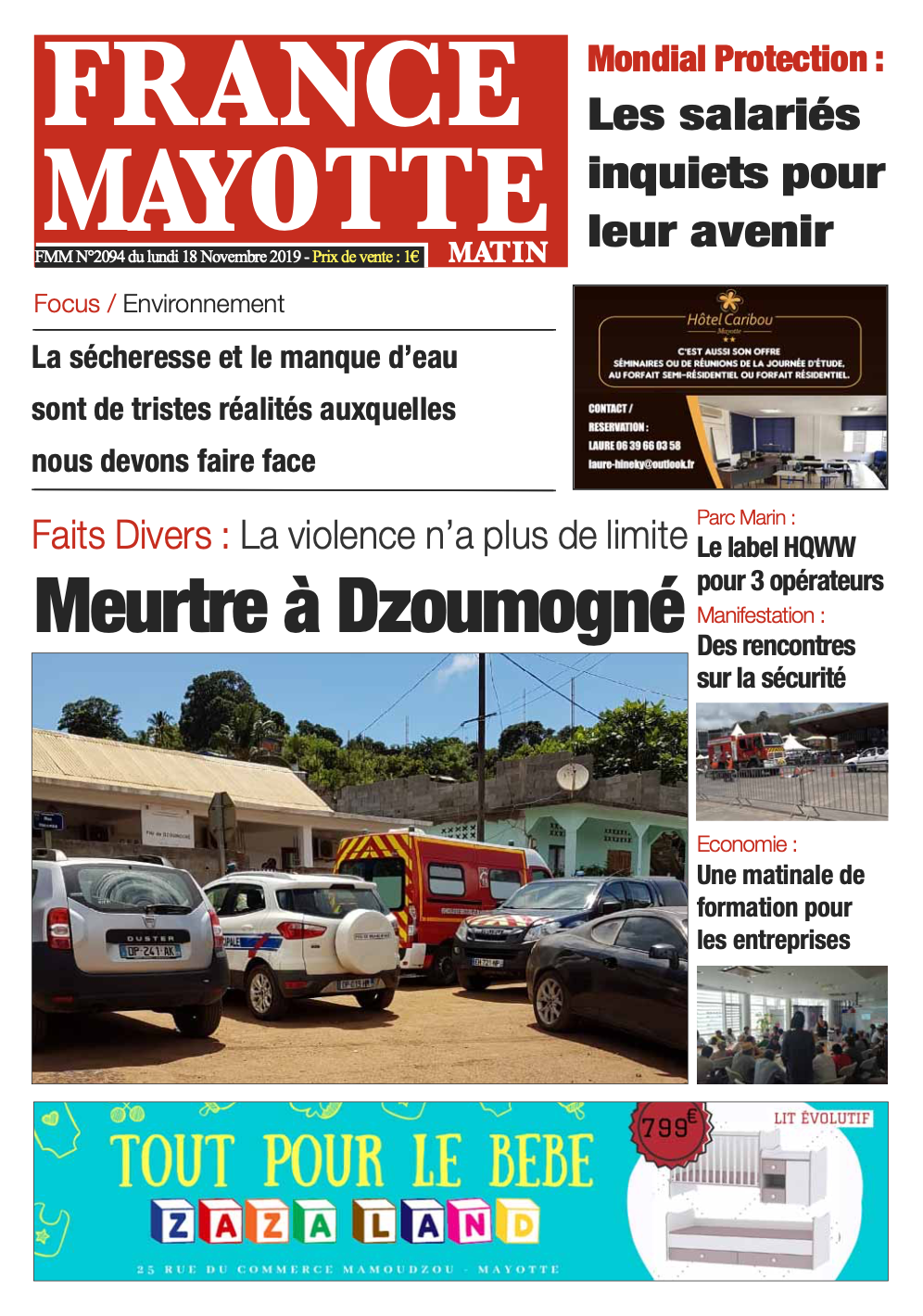 France Mayotte Lundi 18 novembre 2019