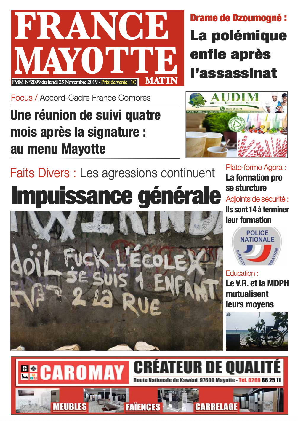 France Mayotte Lundi 25 novembre 2019