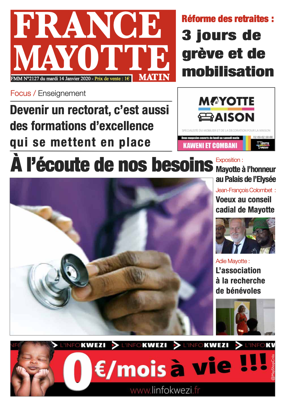 France Mayotte Mardi 14 janvier 2020