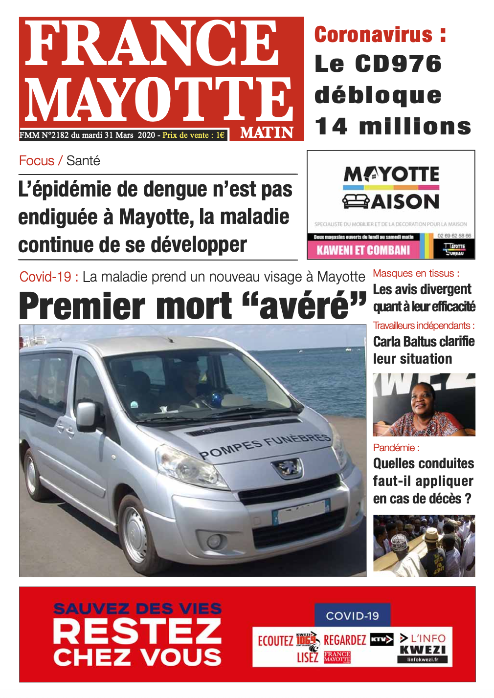 France Mayotte Mardi 31 mars 2020