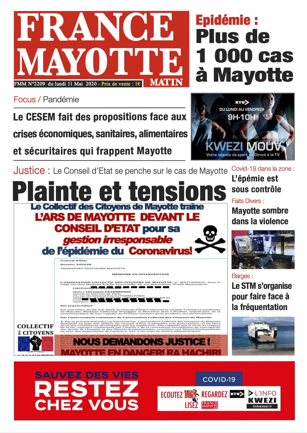 France Mayotte Lundi 11 mai 2020