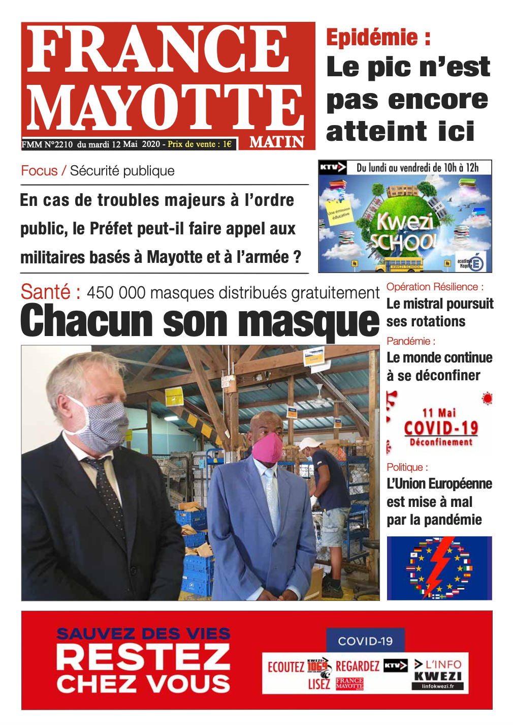 France Mayotte Mardi 12 mai 2020