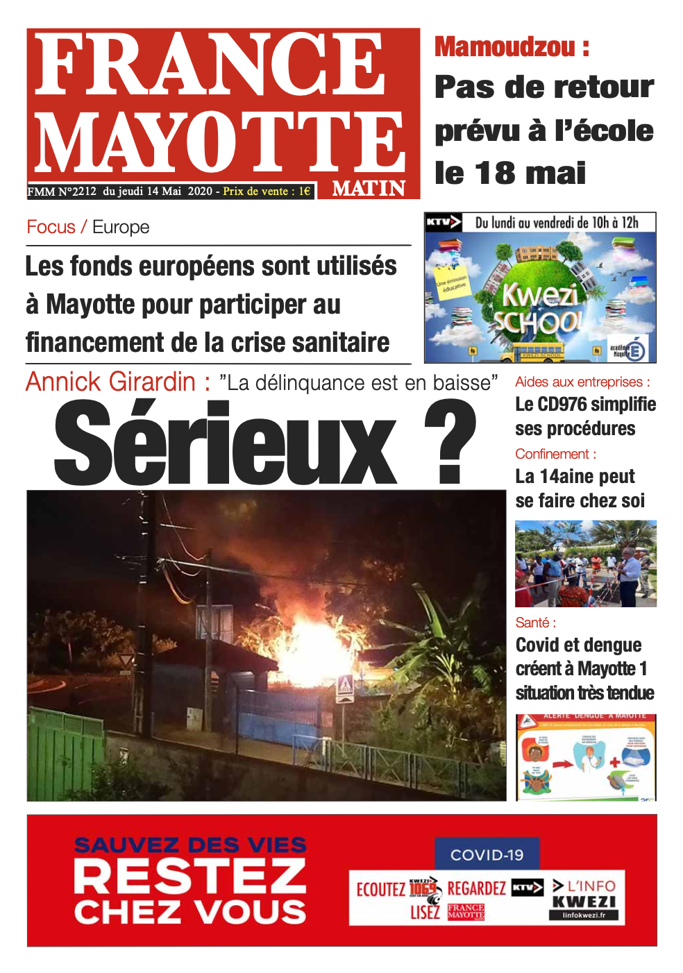 France Mayotte Lundi 18 mai 2020