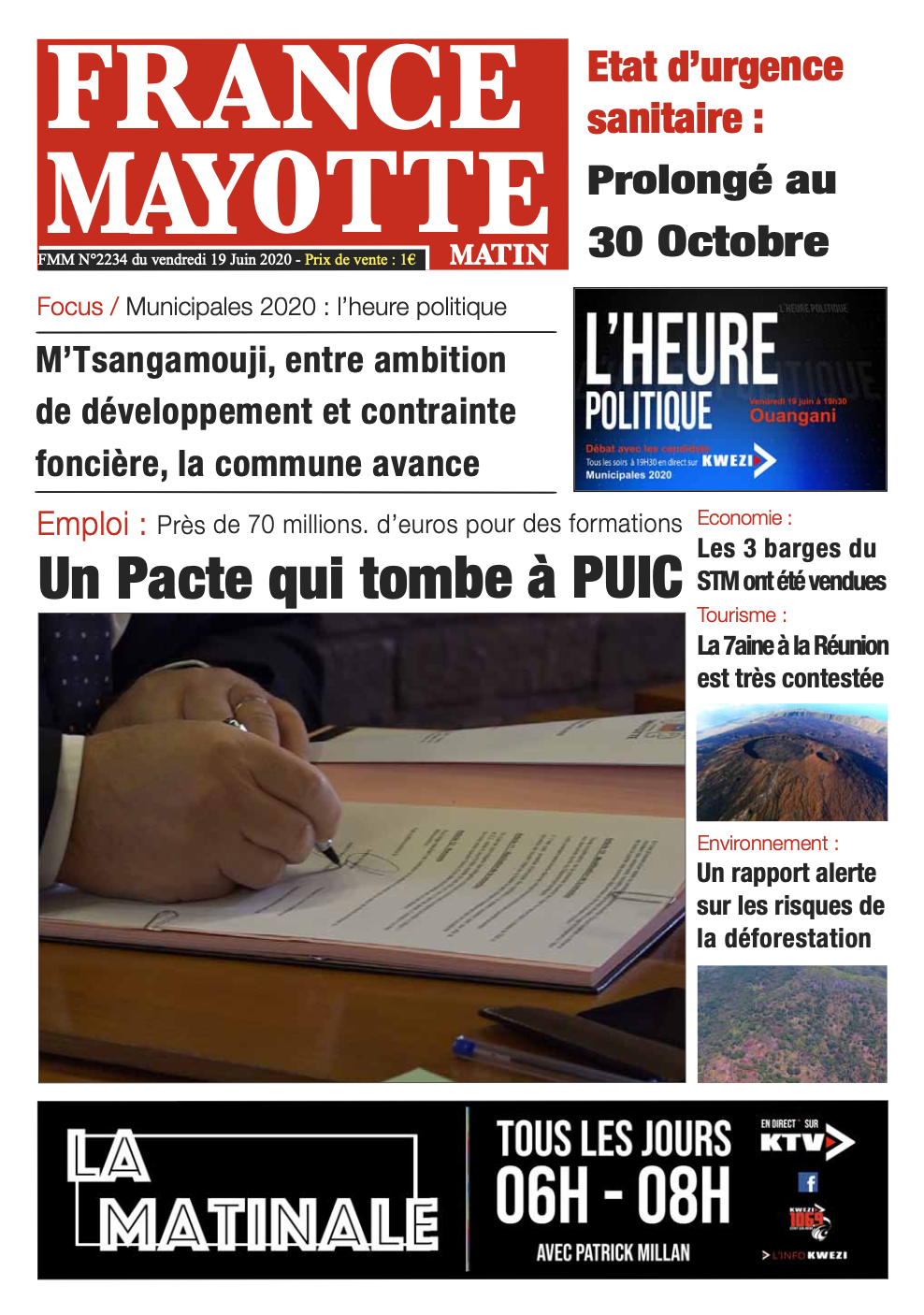 France Mayotte Vendredi 19 juin 2020