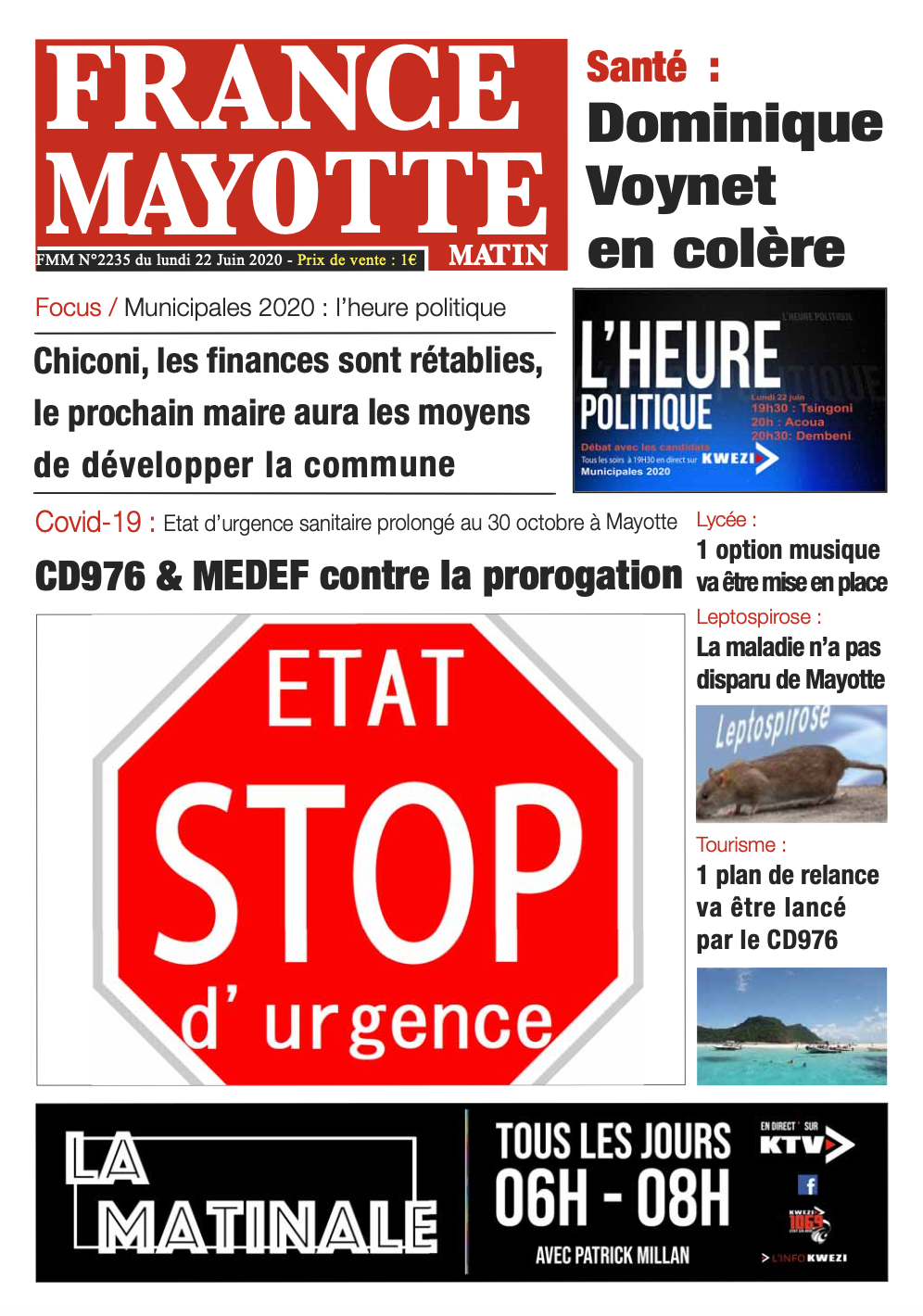 France Mayotte Lundi 22 juin 2020