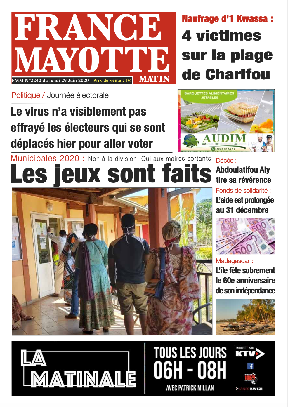 France Mayotte Lundi 29 juin 2020