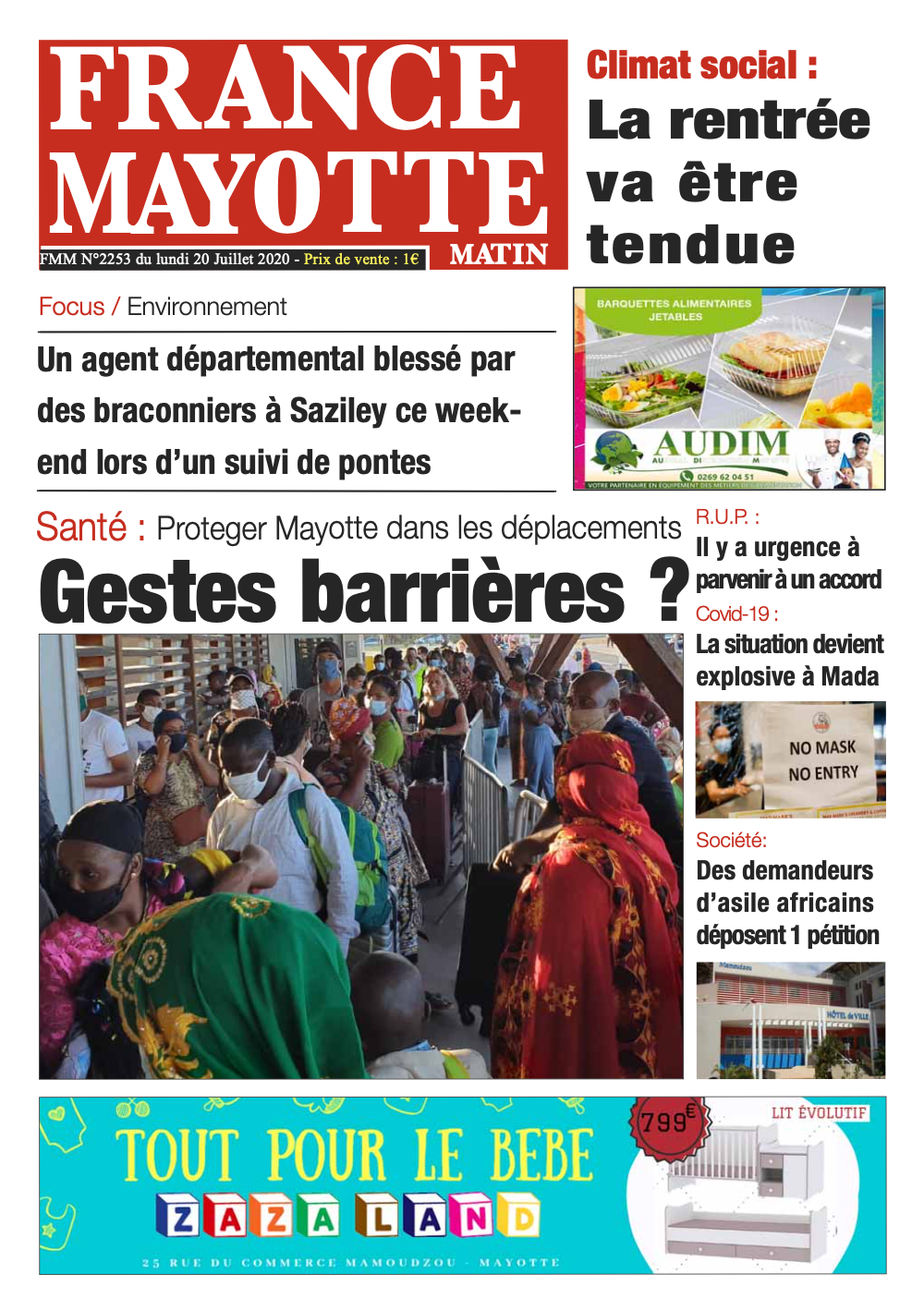 France Mayotte Lundi 20 juillet 2020