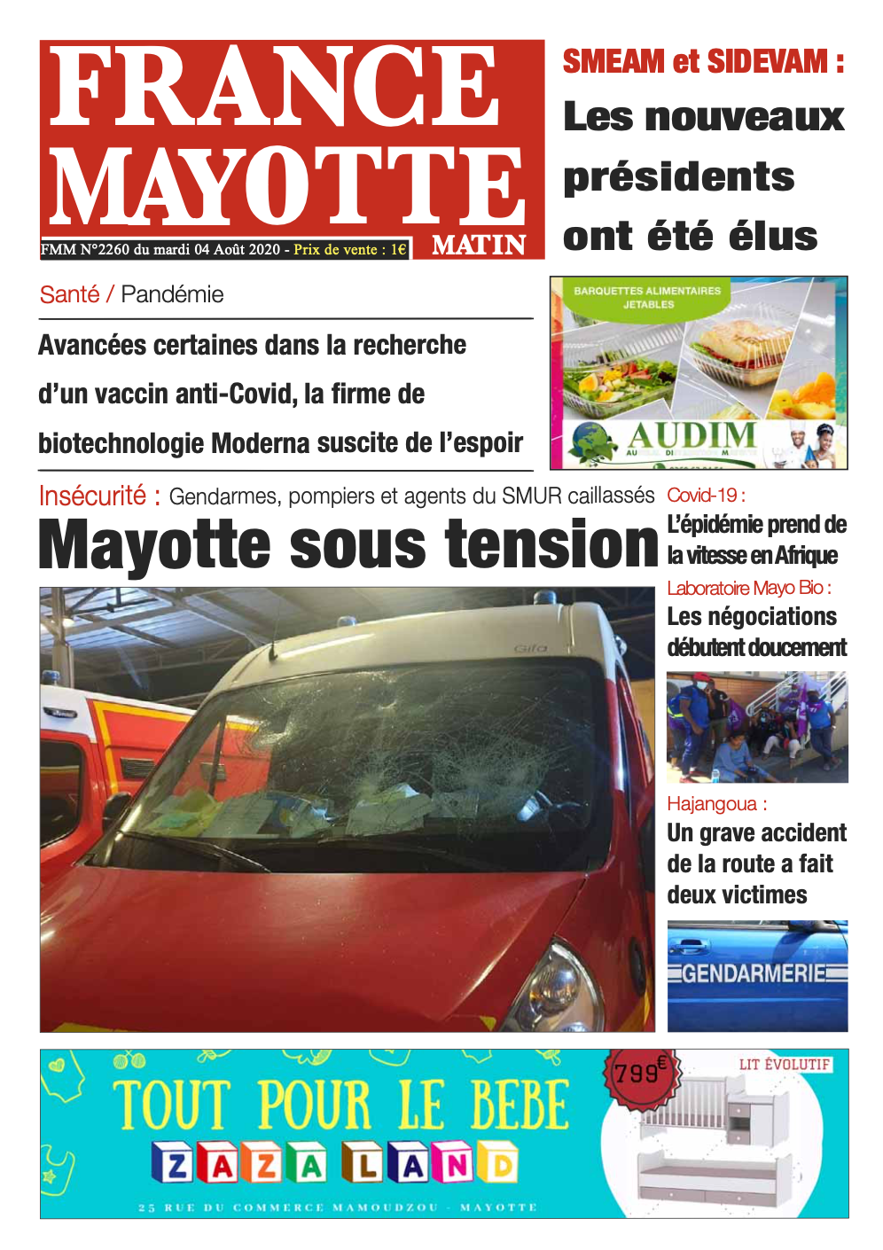 France Mayotte Mardi 4 août 2020