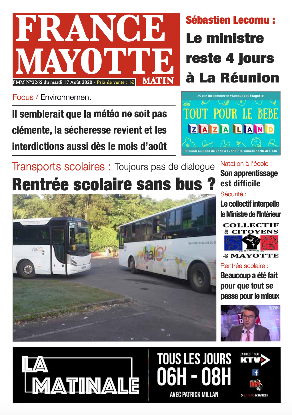 France Mayotte Mardi 18 août 2020