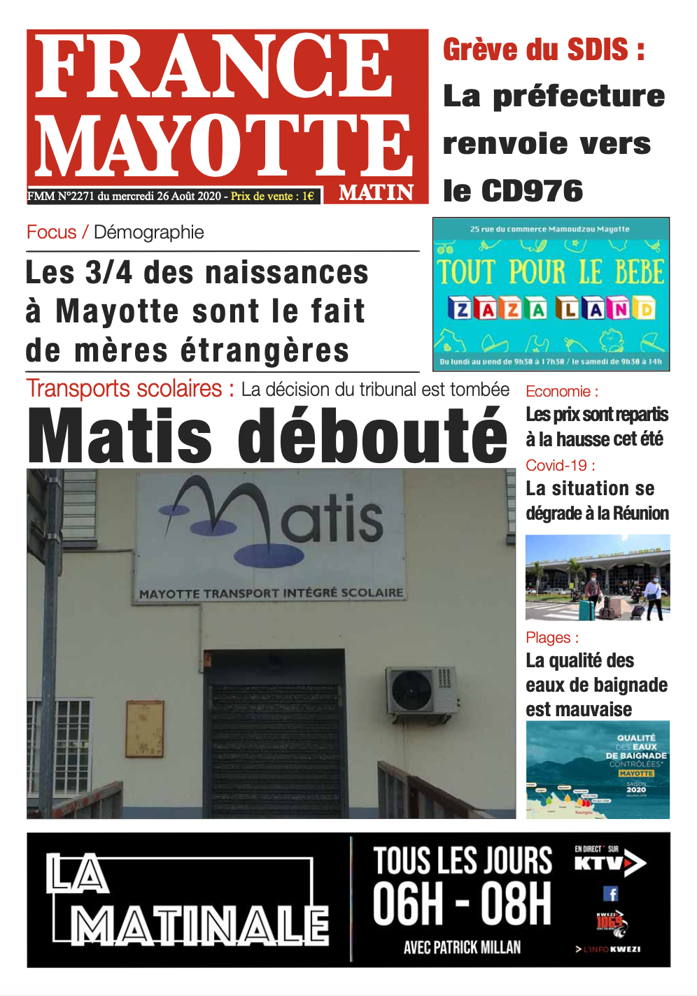 France Mayotte Mercredi 26 août 2020