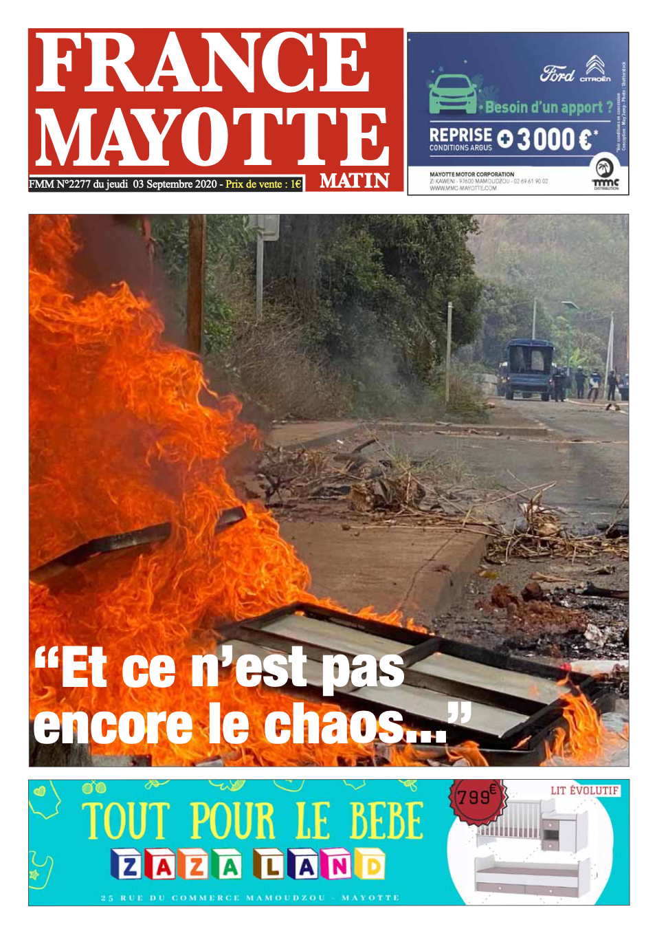 France Mayotte Jeudi 3 septembre 2020