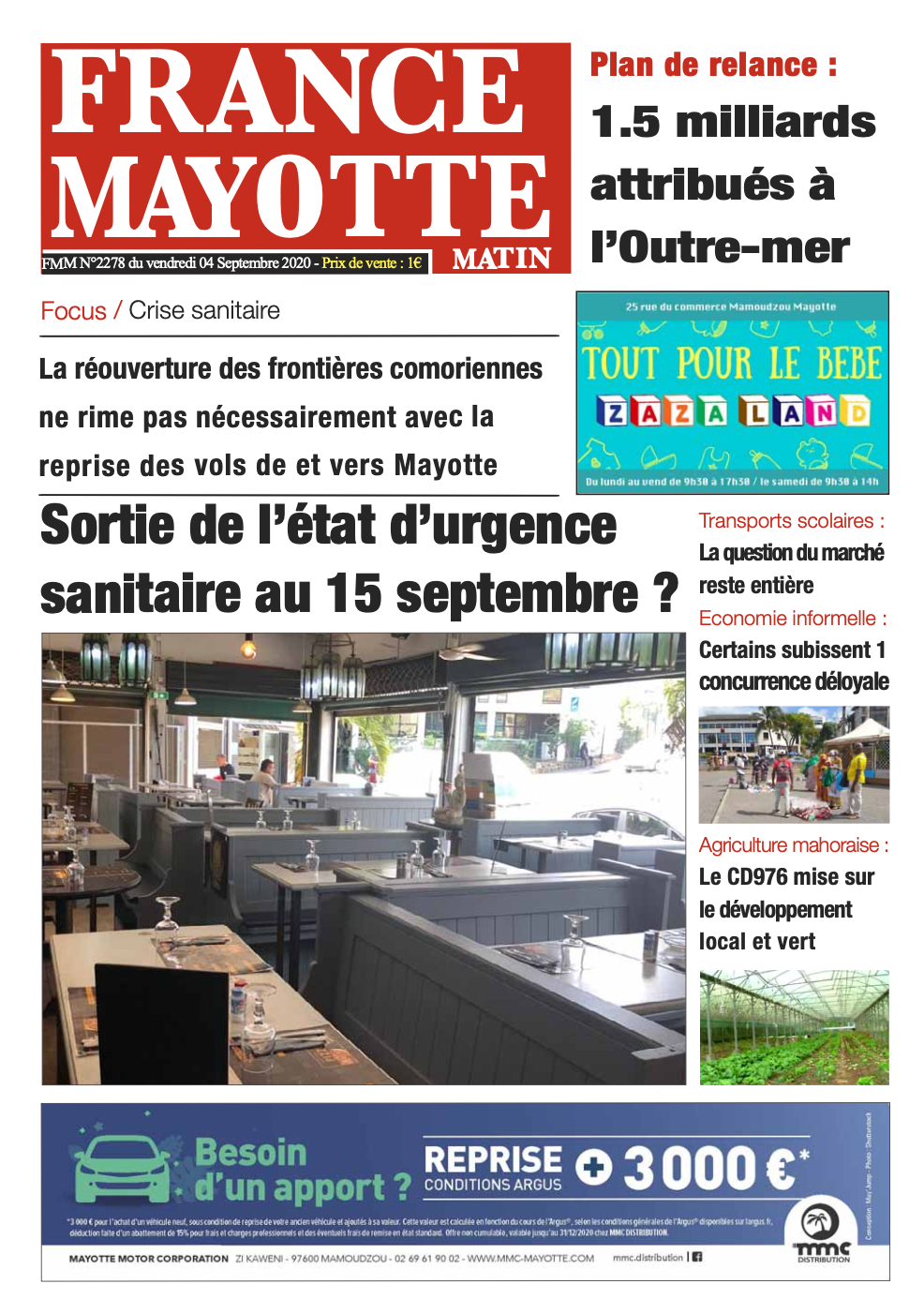 France Mayotte Vendredi 4 septembre 2020