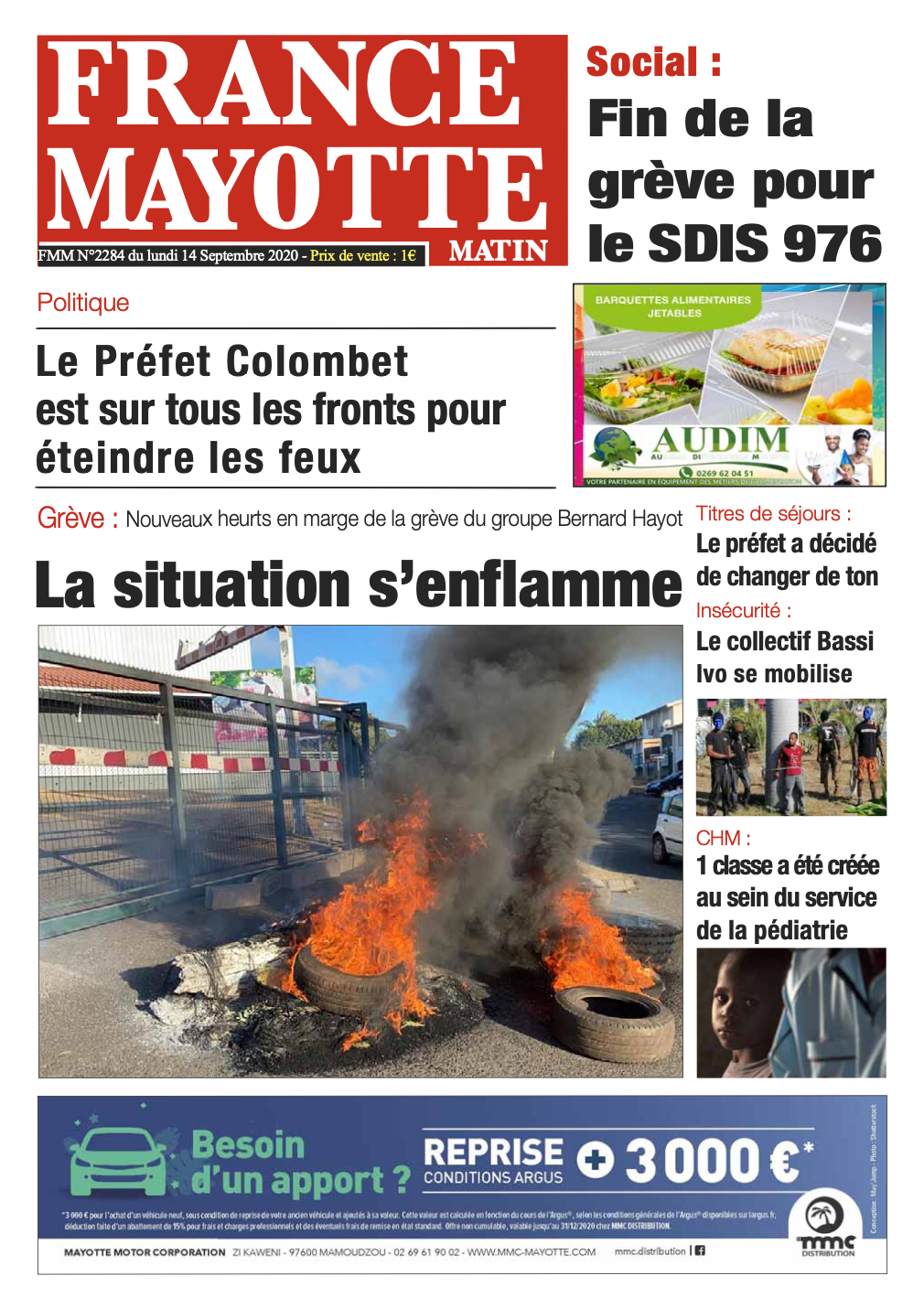 France Mayotte Lundi 14 septembre 2020