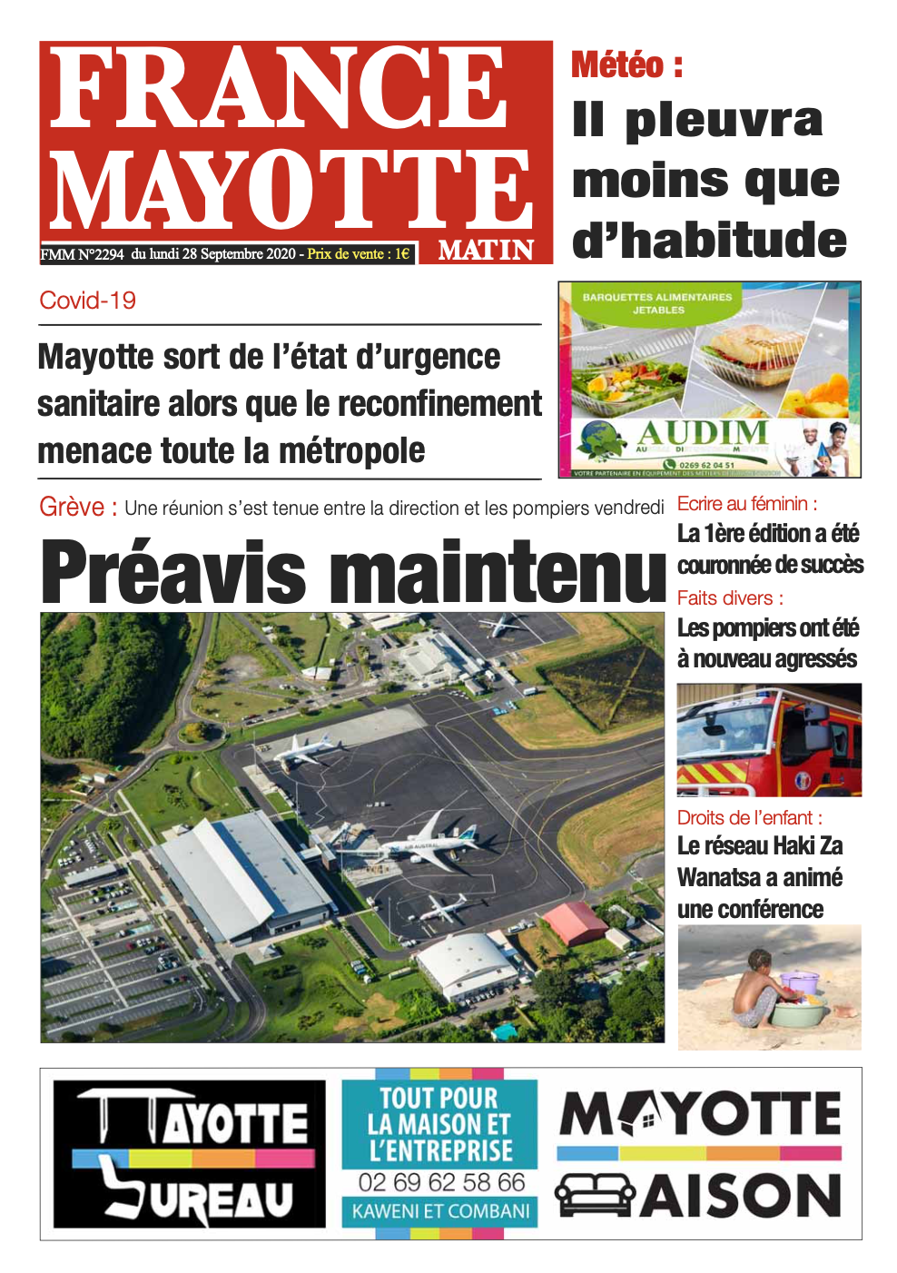 France Mayotte Lundi 28 septembre 2020