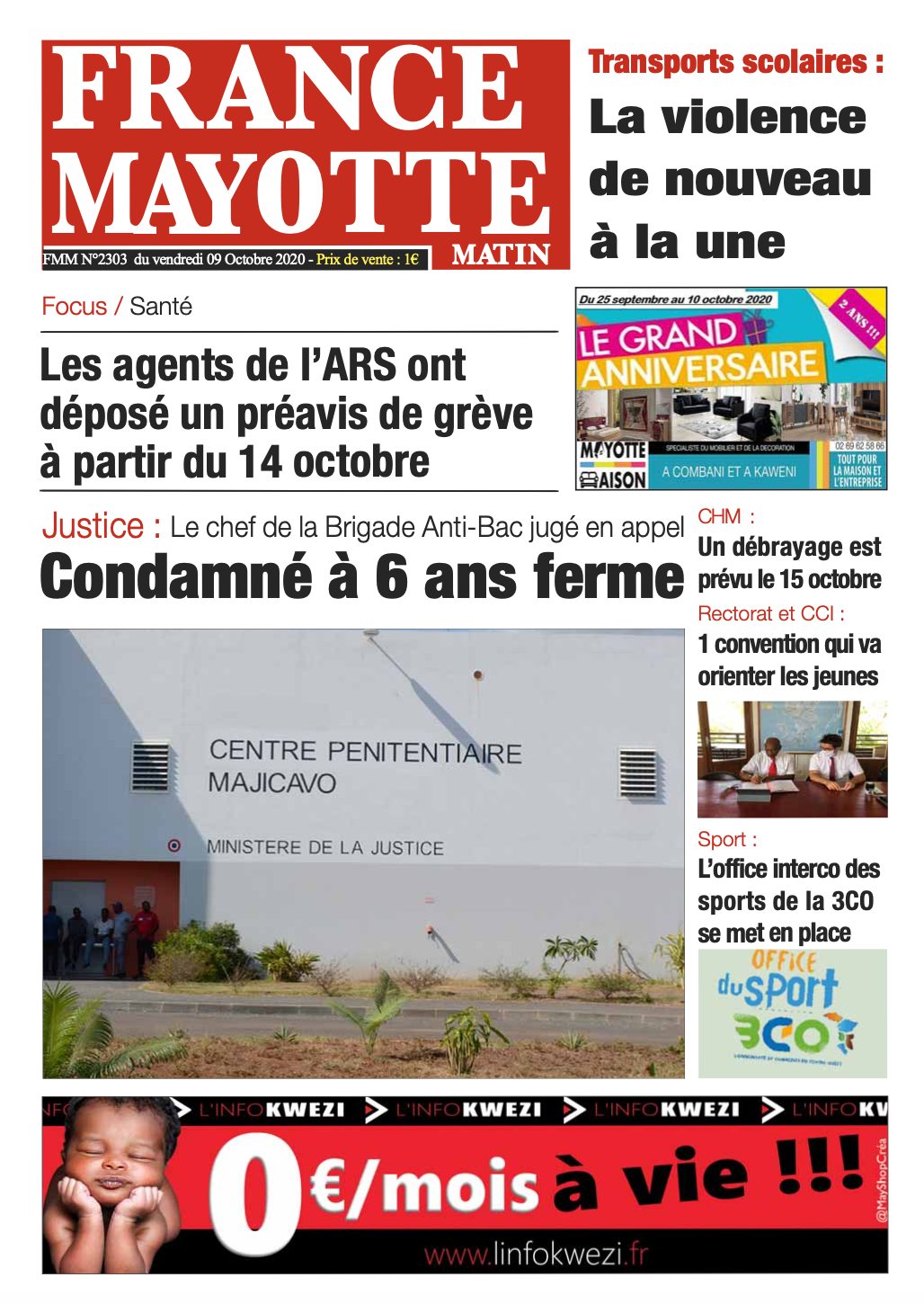 France Mayotte Vendredi 9 octobre 2020