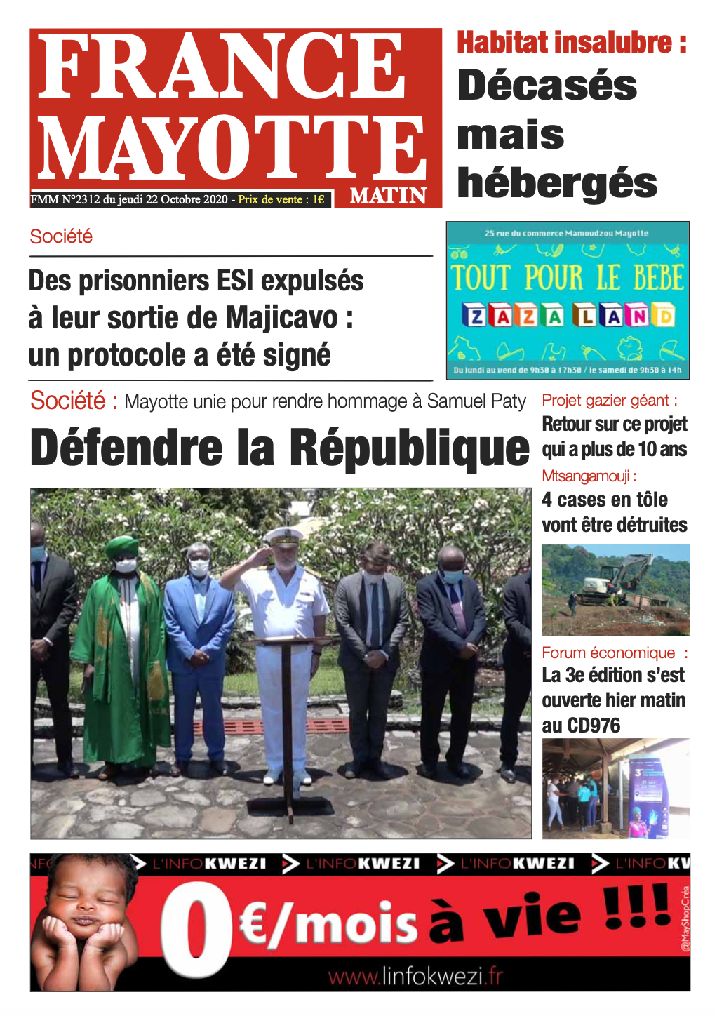France Mayotte Jeudi 22 octobre 2020