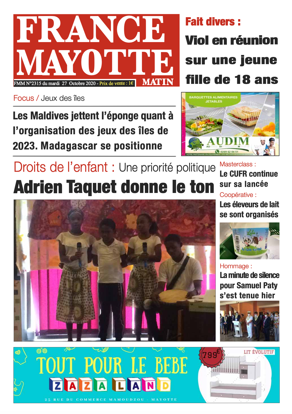 France Mayotte Mardi 27 octobre 2020