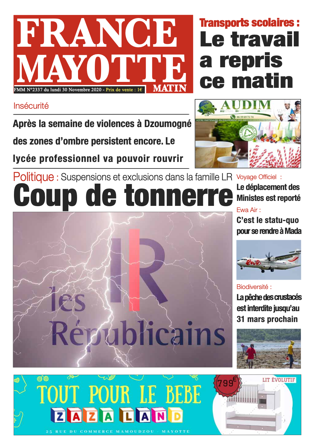 France Mayotte Lundi 30 novembre 2020
