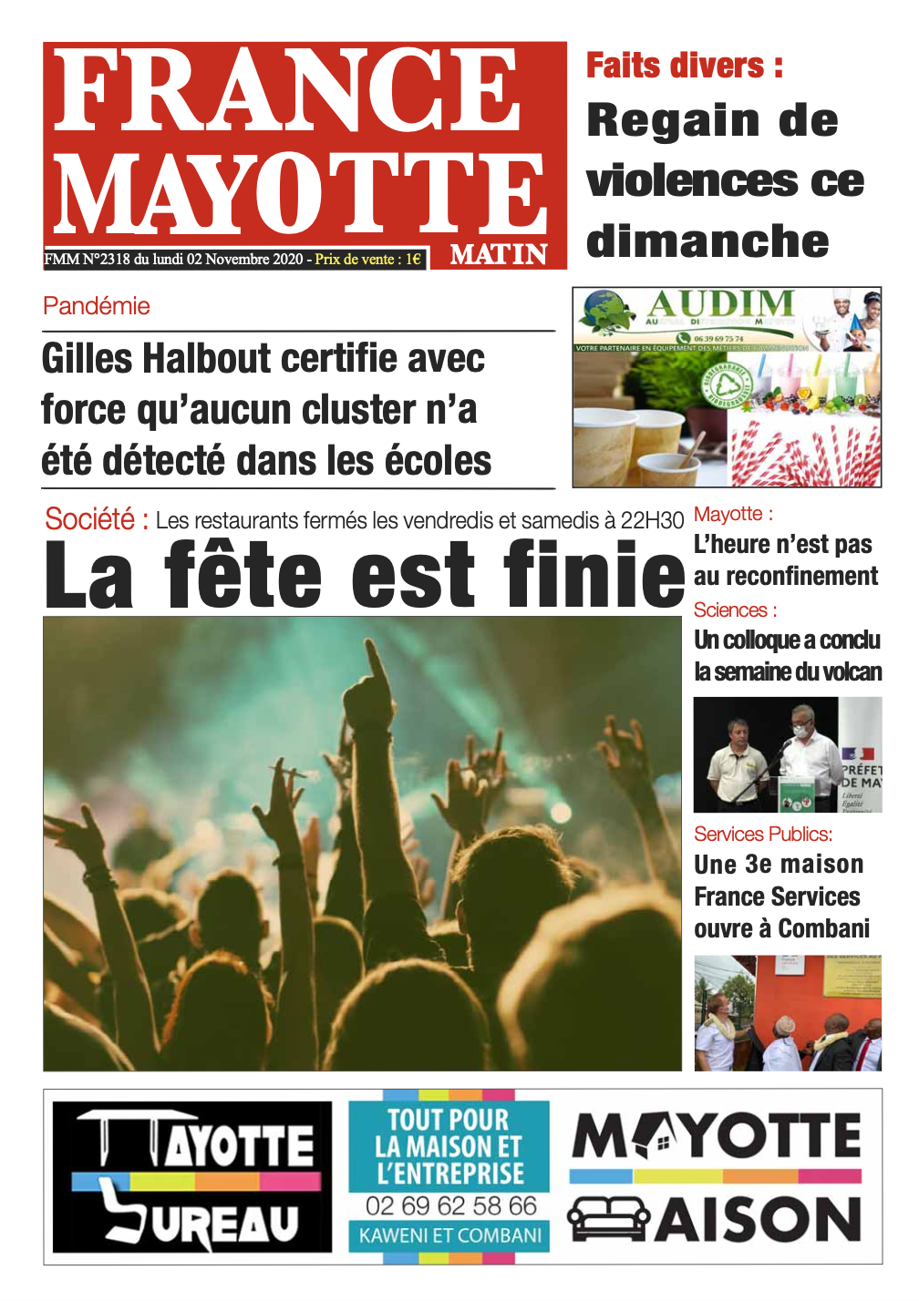 France Mayotte Lundi 2 novembre 2020