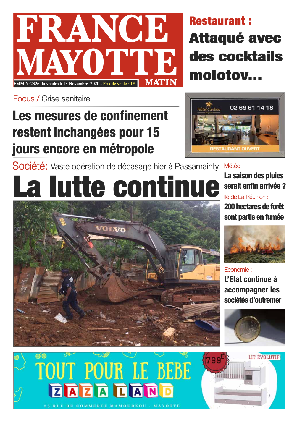 France Mayotte Vendredi 13 novembre 2020