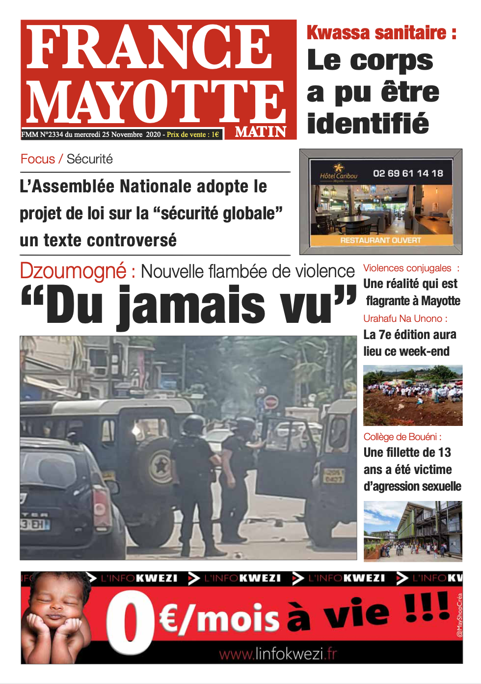 France Mayotte Mercredi 25 novembre 2020