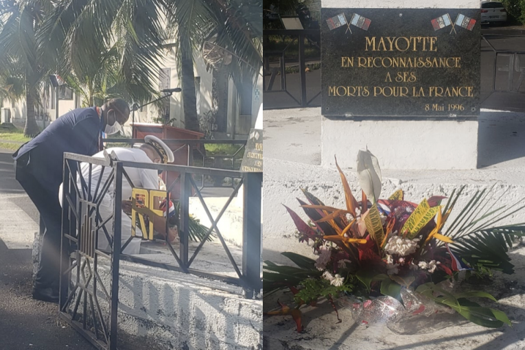 hommage rendu à Mayotte le 8 juin 2021 en l'honneur des morts pour la France en Indochine.