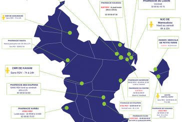 Nouvelle carte des centres de vaccination