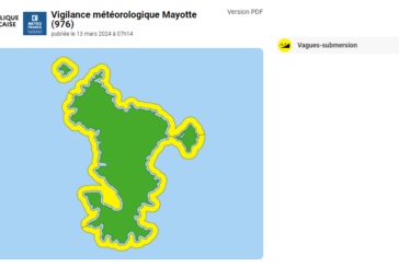Mayotte en vigilance jaune vagues-submersion