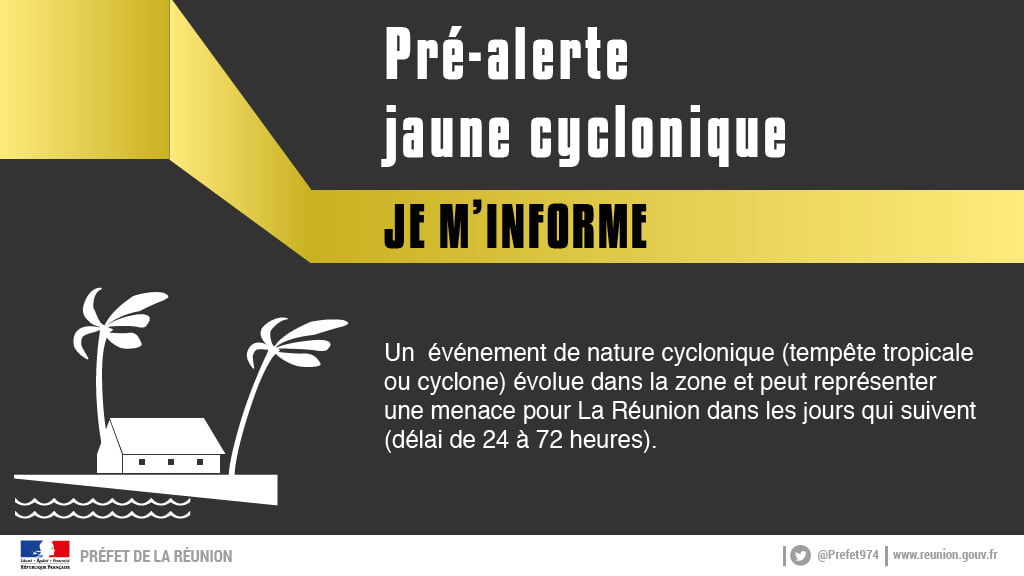 La Réunion en pré-alerte jaune cyclonique