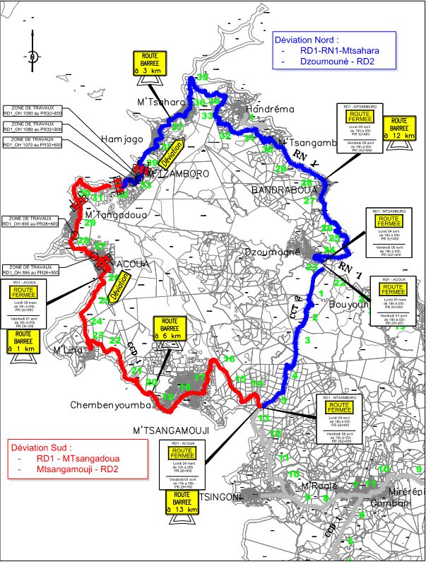 Fermeture temporaire de la route départementale 1