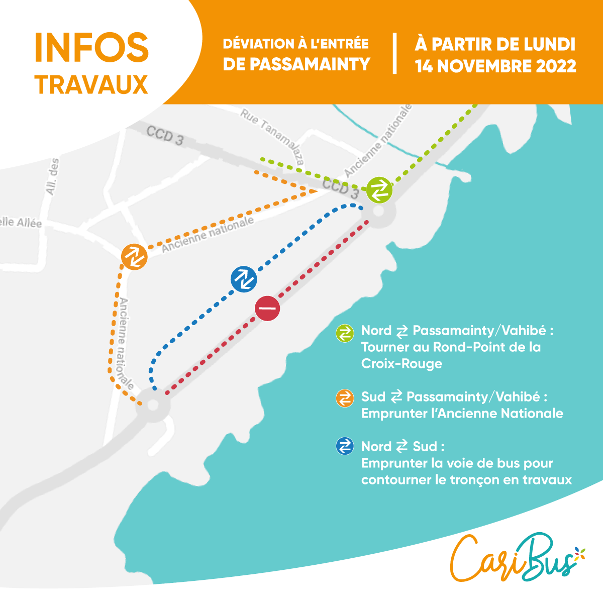 Attention déviation à Mamoudzou à compter du 14 novembre