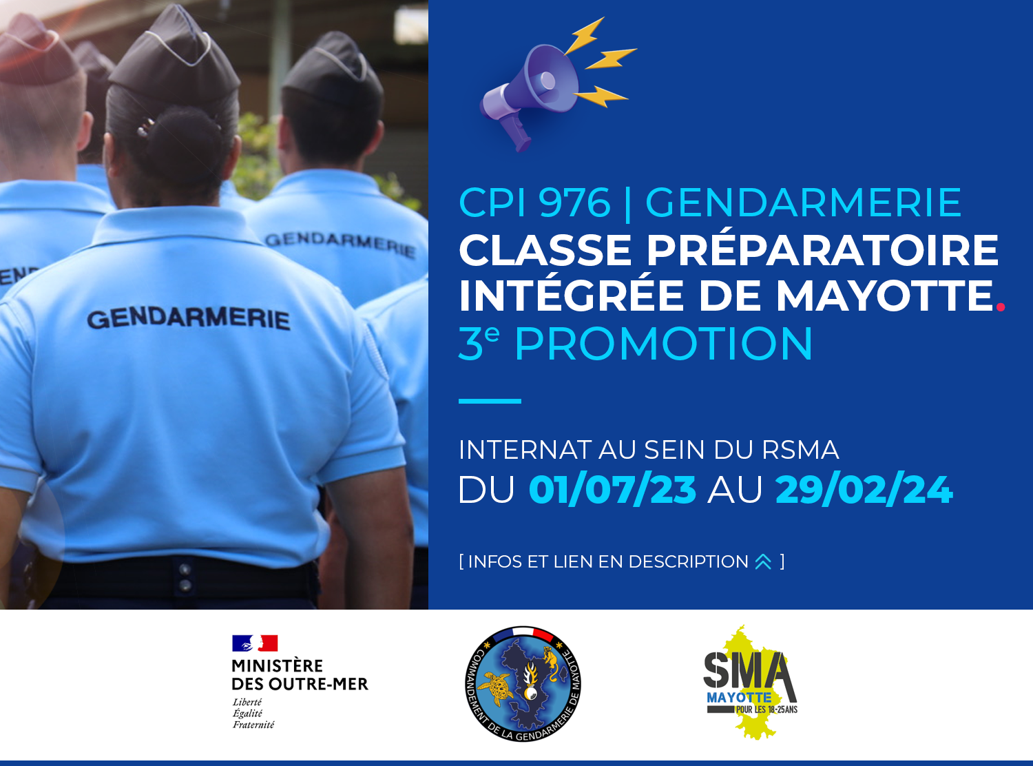 Préparation au concours de sous-officier en gendarmerie : lancement de la 3ème promotion de la classe préparatoire intégrée de Mayotte
