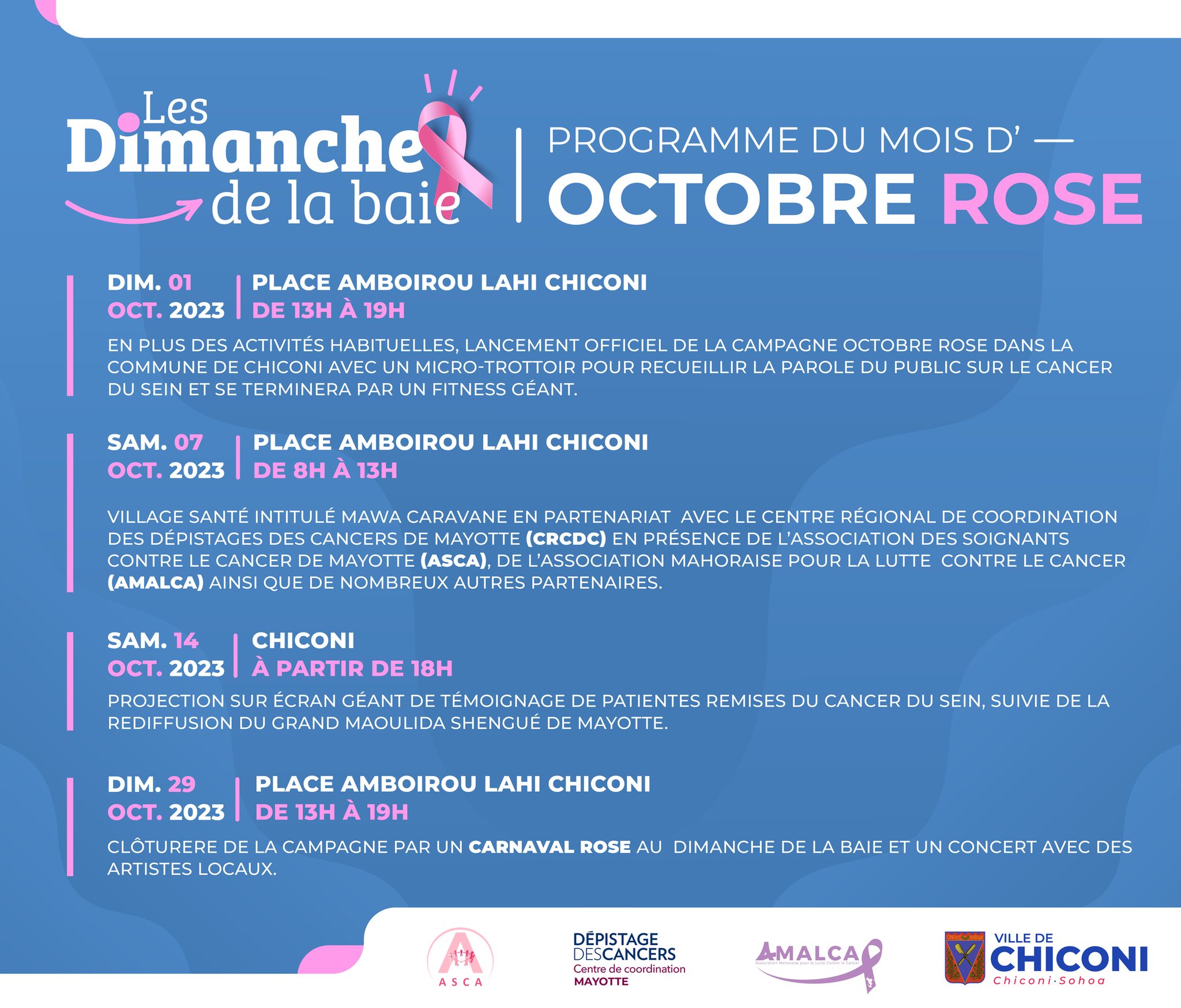 Chiconi : le Dimanche de la Baie, spécial Octobre Rose