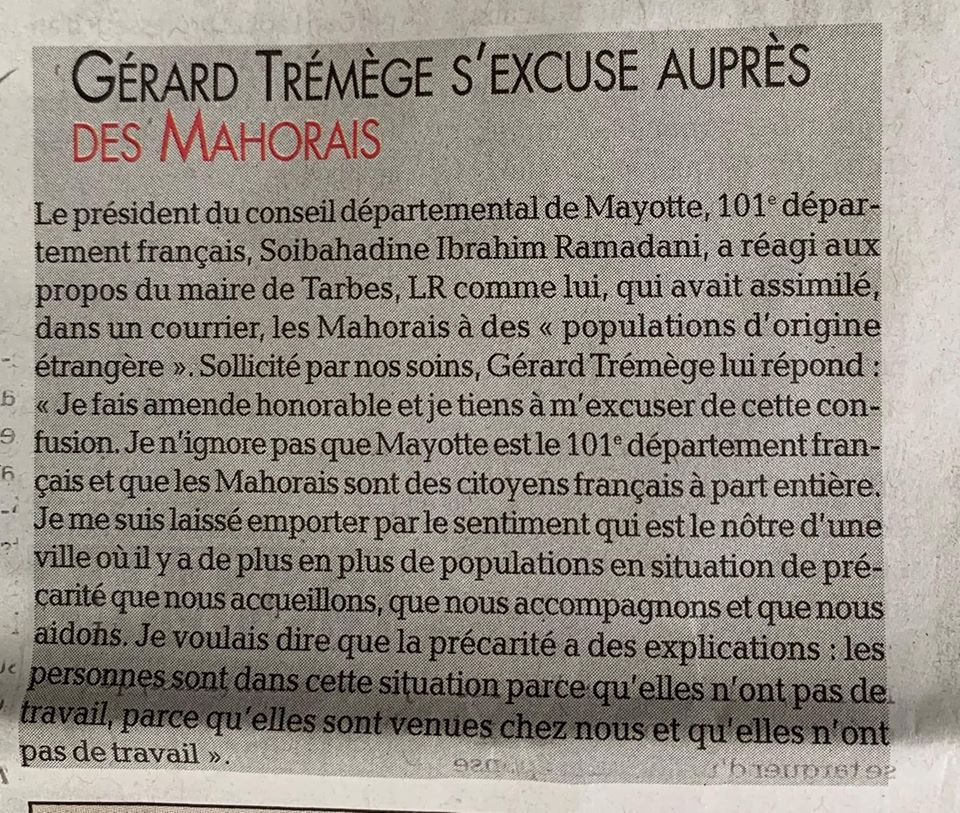 Le maire de Tarbes s’excuse