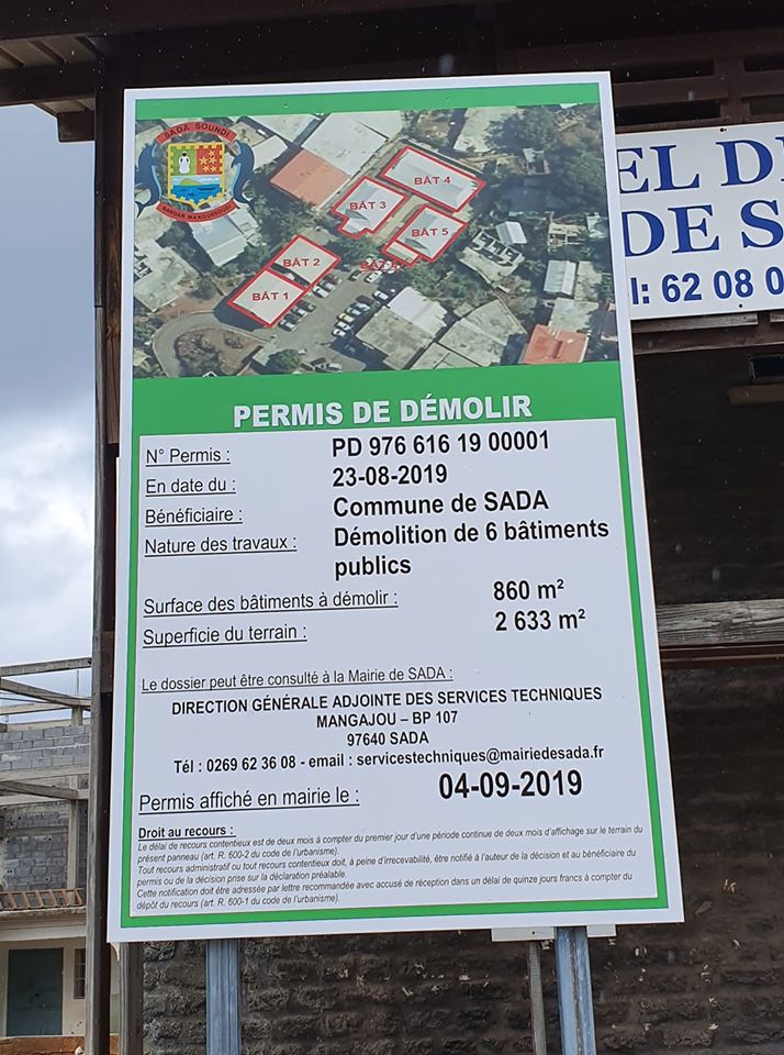 Le permis de démolition de la vieille mairie de Sada accordé
