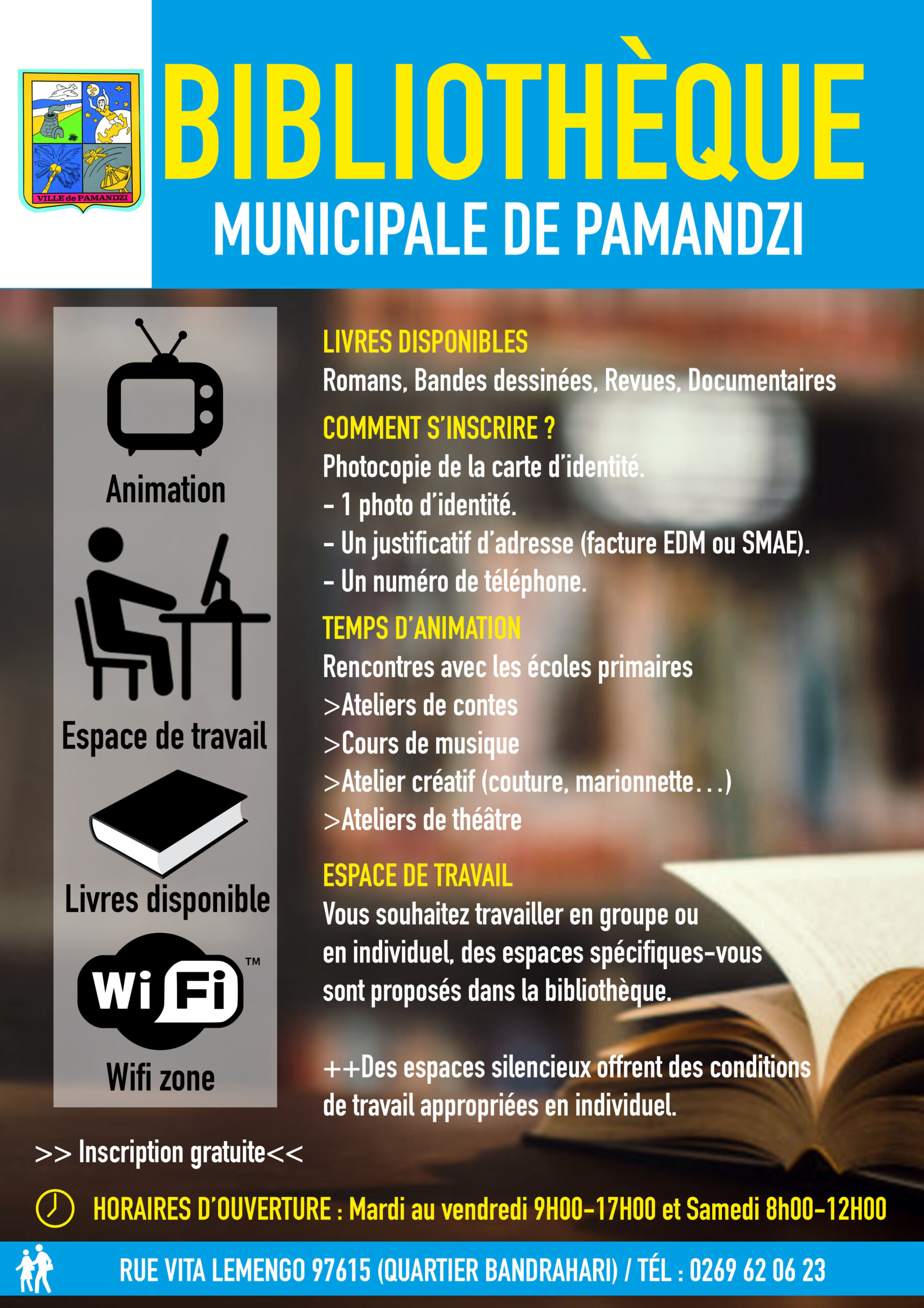 La Bibliothèque Municipale de Pamandzi rouvre ses portes