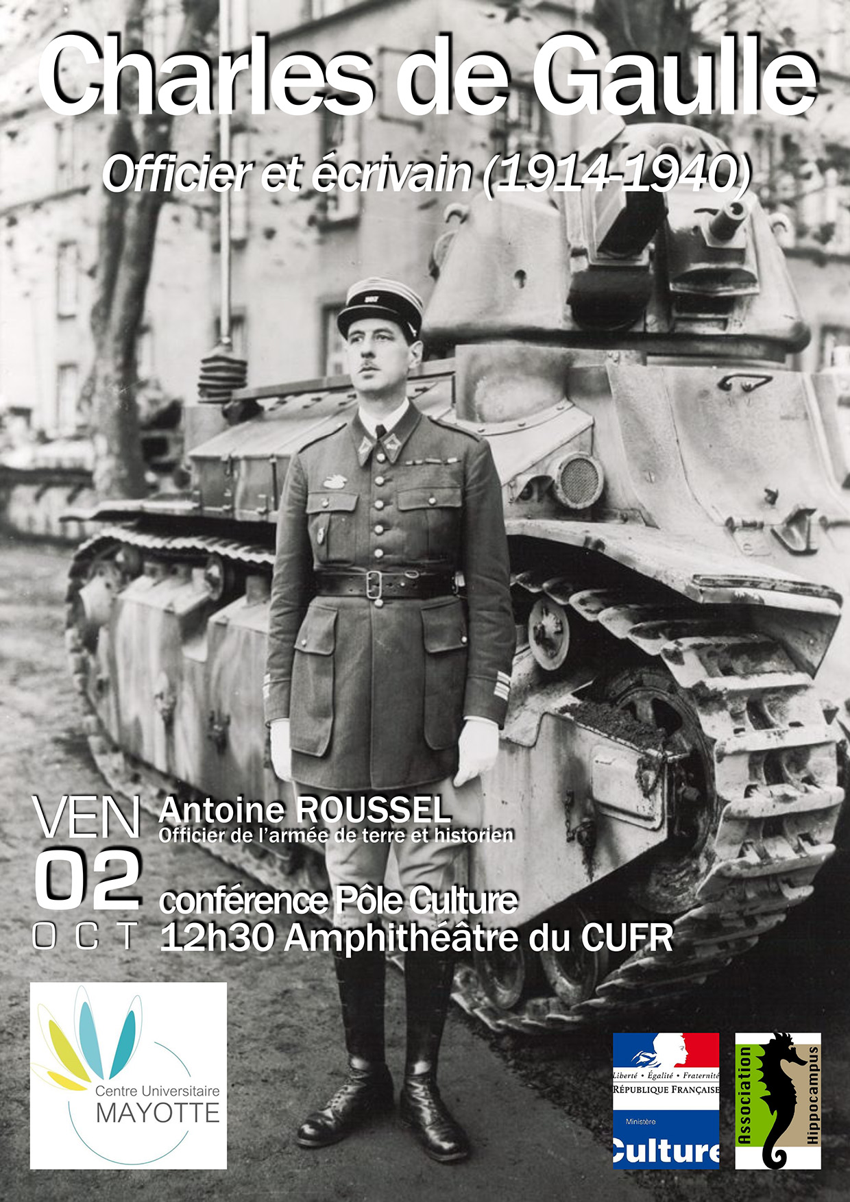 Prochaine conférence publique du CUFR : “Charles de Gaulle, officier et écrivain (1914-1940)”