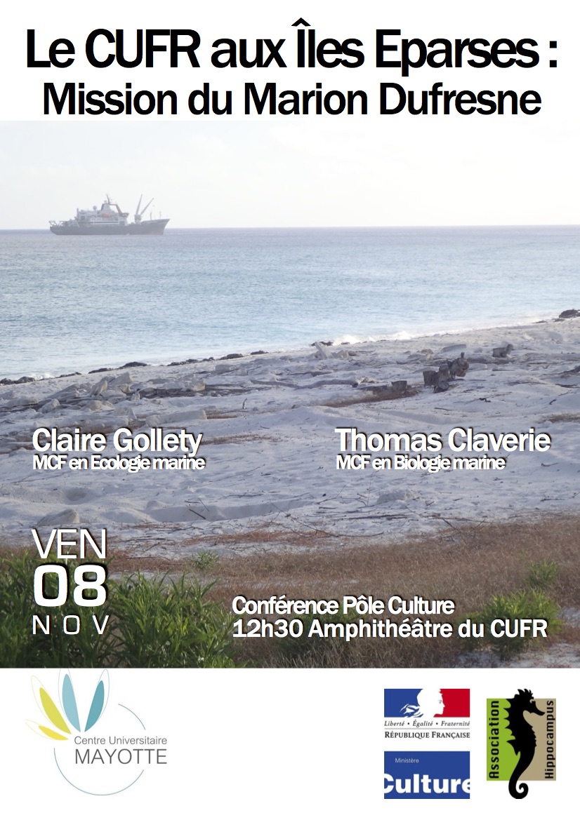 Conférence “Le CUFR aux îles éparses : Mission du Marion Dufresne” / Vendredi 08-11 à 12h30