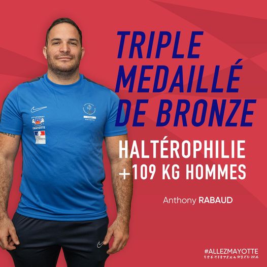 Jeux des îles – Haltérophile Hommes : 3 médailles de bronze pour Anthony Rabaud
